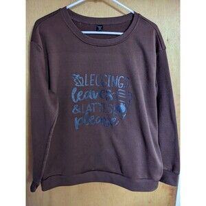 Shein Brown Fall Leggings and Lattes Pullover Sweatshirt Plus Size 0x